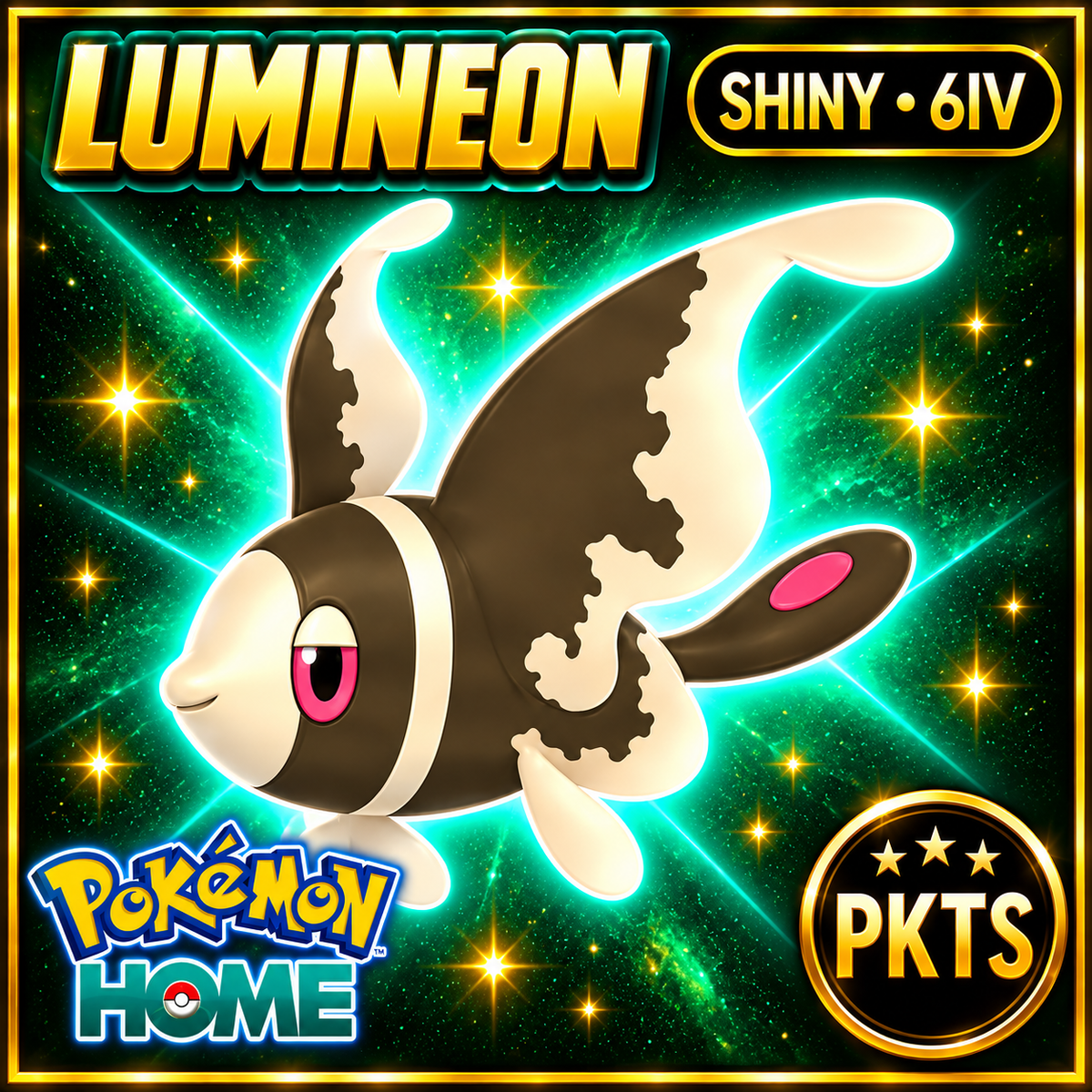 Shiny Lumineon Pokémon HOME 6IV Competitive Battle Ready - Image 1