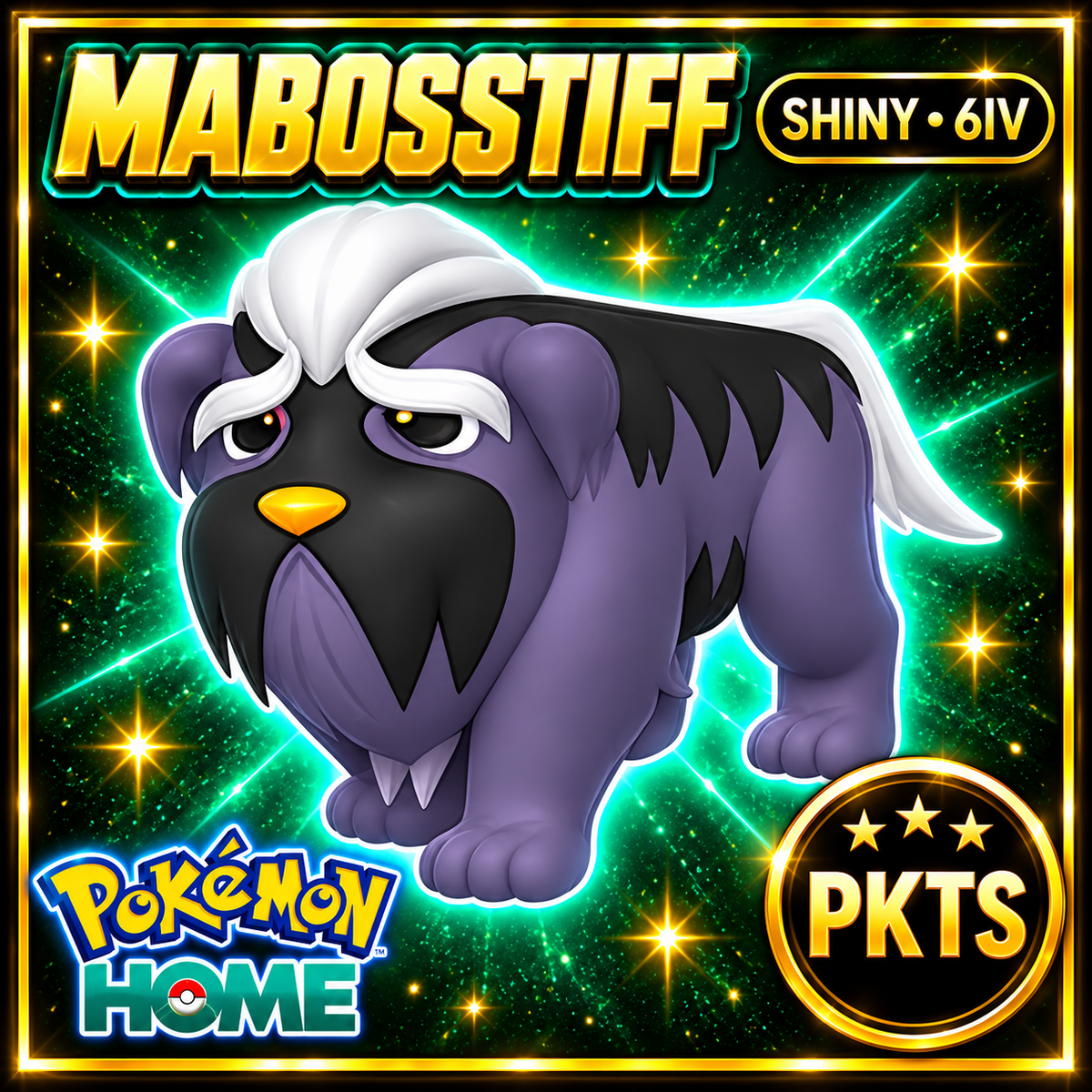 Shiny Mabosstiff Pokémon HOME 6IV Competitive Battle Ready - Image 1