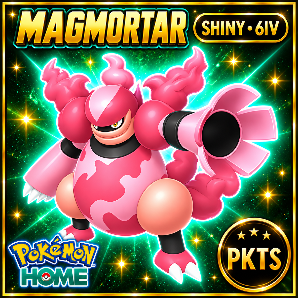 Shiny Magmortar Pokémon HOME 6IV Competitive Battle Ready - Image 1