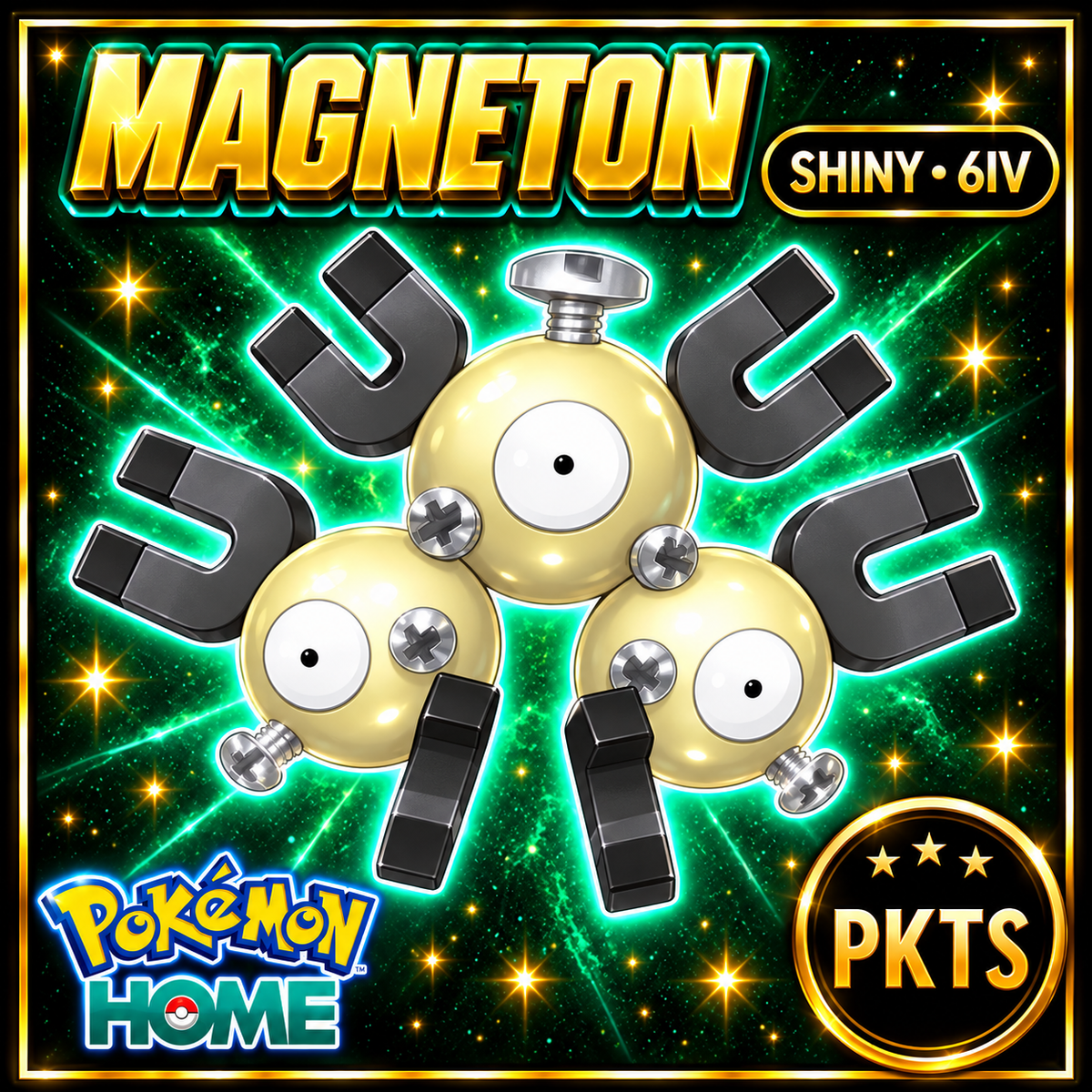 Shiny Magneton Pokémon HOME 6IV Competitive Battle Ready - Image 1
