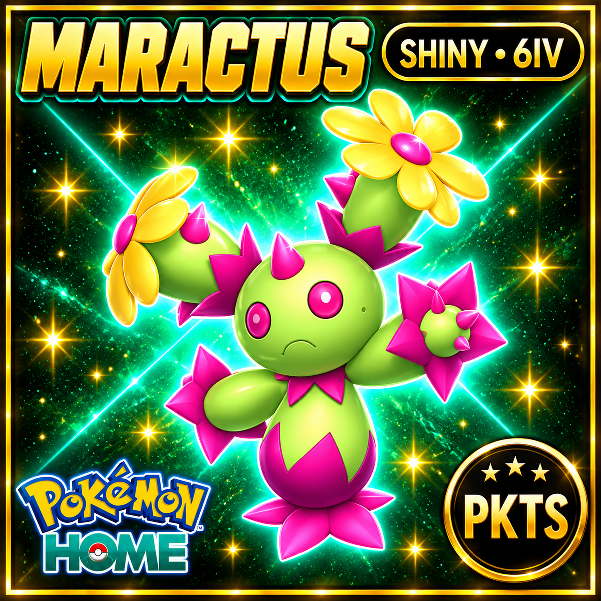 Shiny Maractus Pokémon HOME 6IV Competitive Battle Ready - Image 1