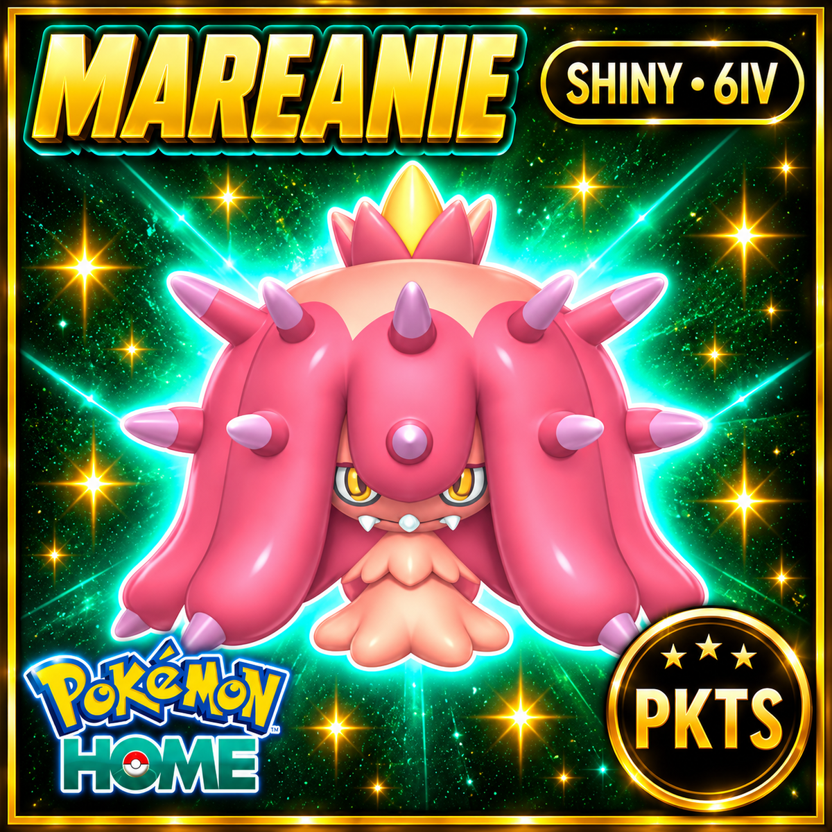 Shiny Mareanie Pokémon HOME 6IV Competitive Battle Ready - Image 1