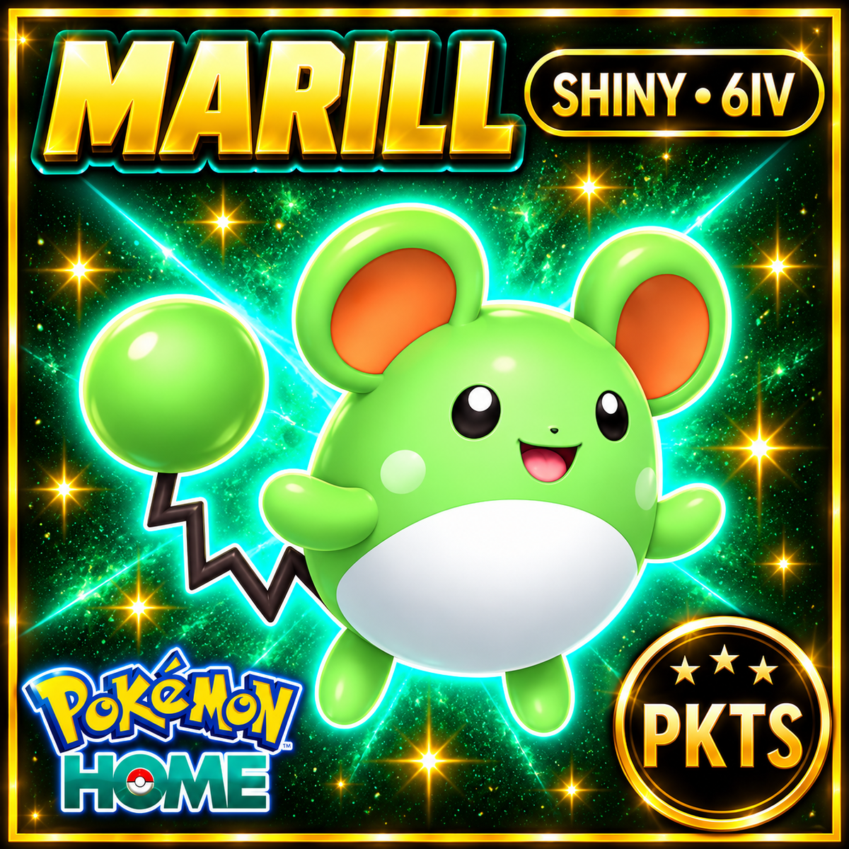 Shiny Marill Pokémon HOME 6IV Competitive Battle Ready - Image 1