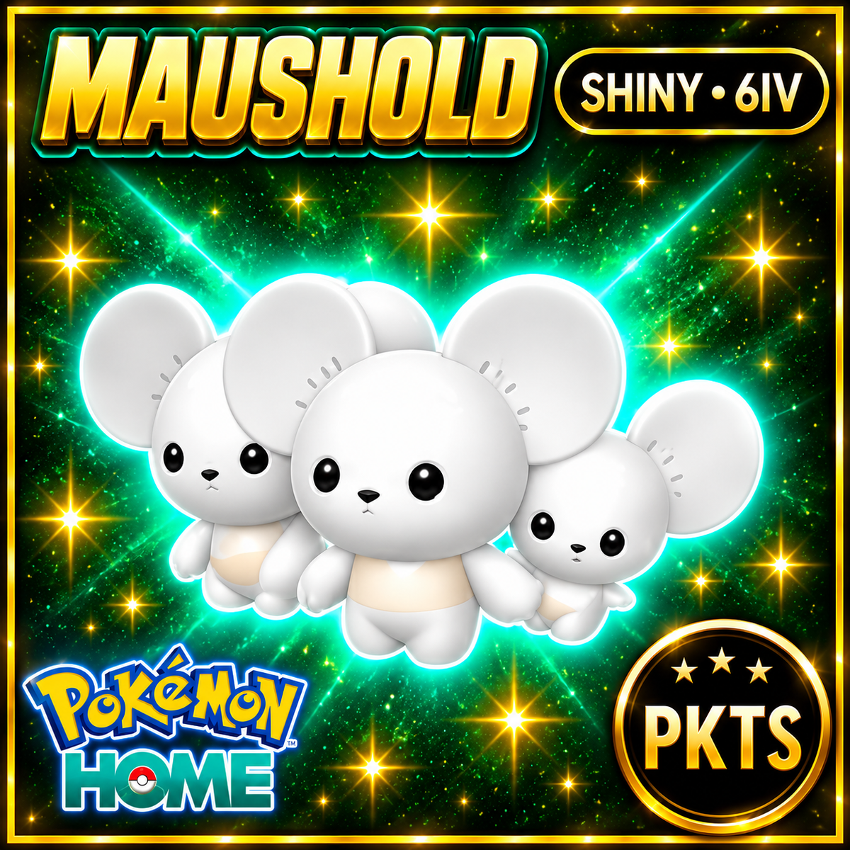 Shiny Maushold Pokémon HOME 6IV Competitive Battle Ready - Image 1