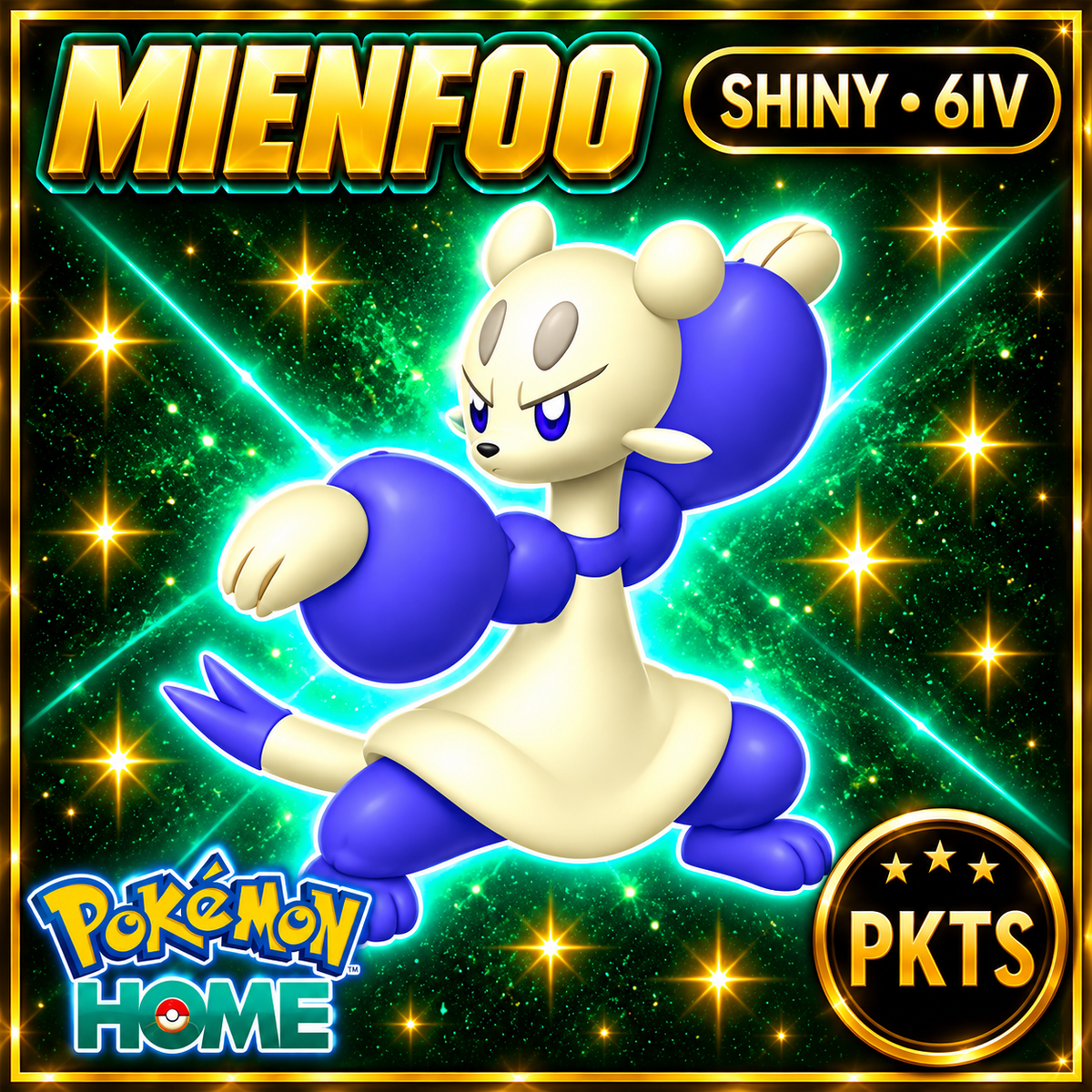 Shiny Mienfoo Pokémon HOME 6IV Competitive Battle Ready - Image 1