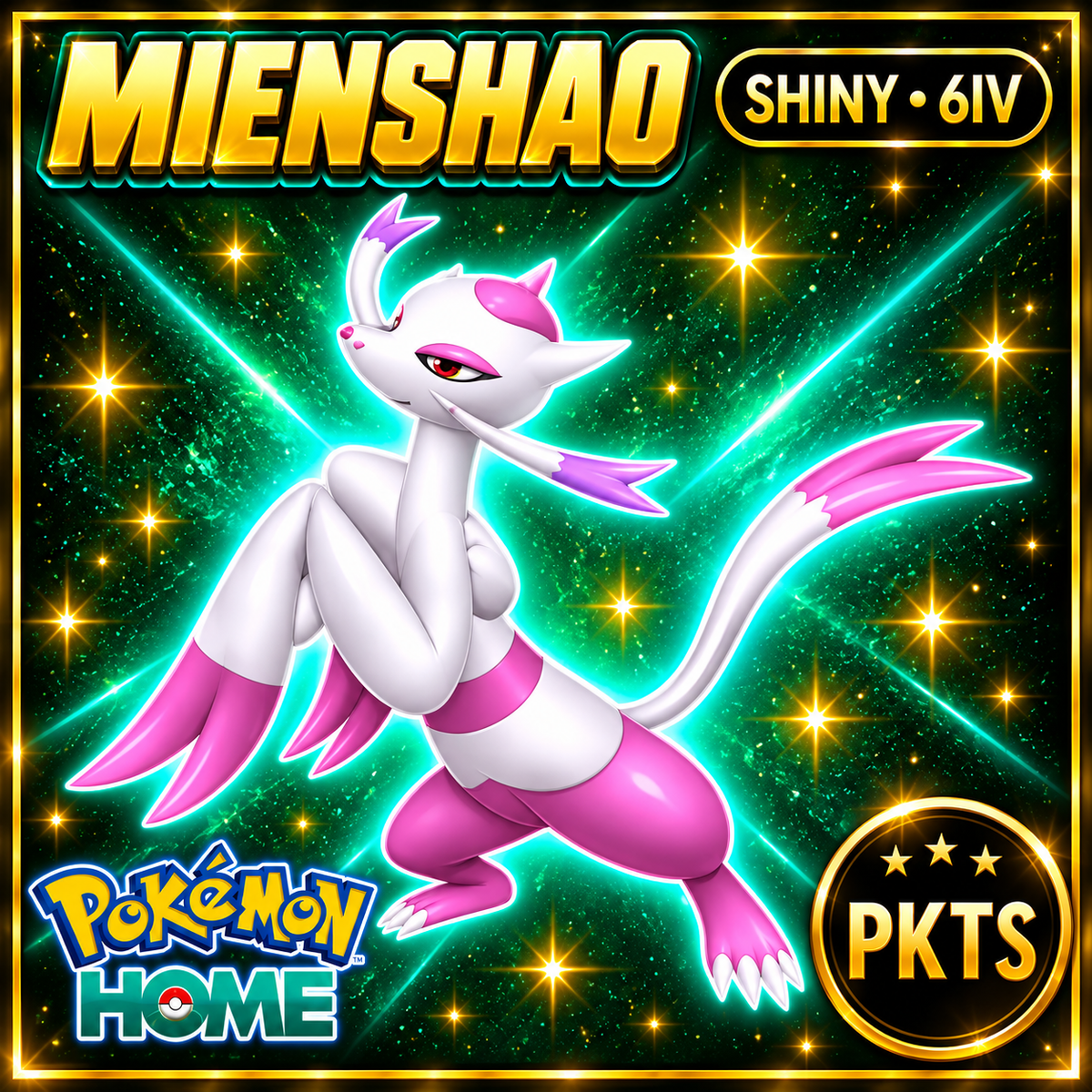 Shiny Mienshao Pokémon HOME 6IV Competitive Battle Ready - Image 1