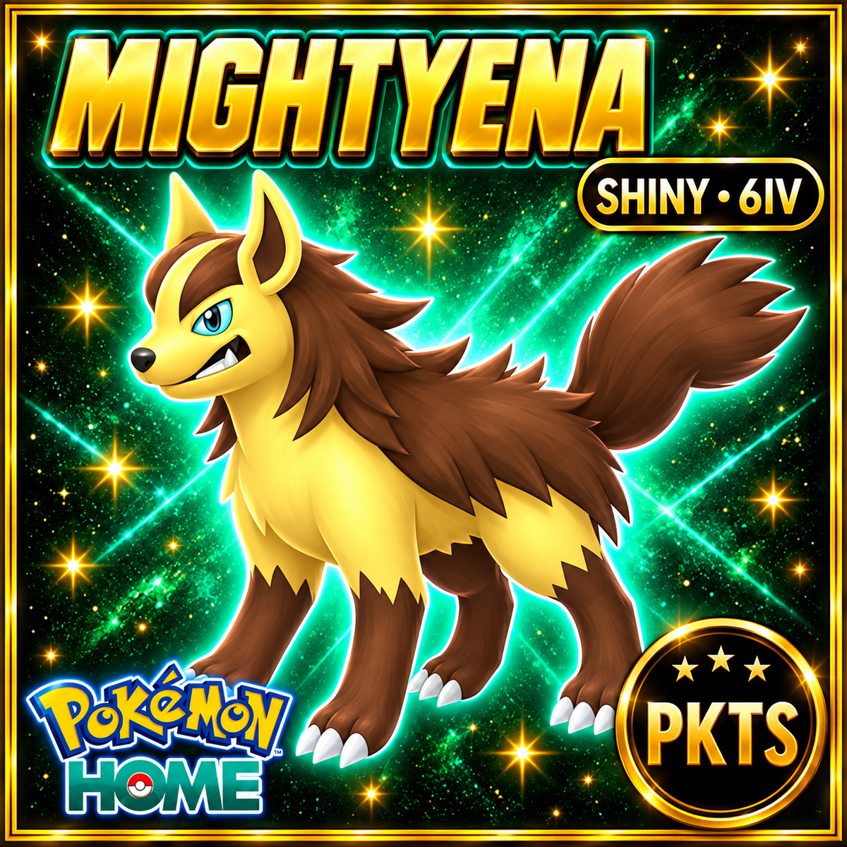 Shiny Mightyena Pokémon HOME 6IV Competitive Battle Ready - Image 1