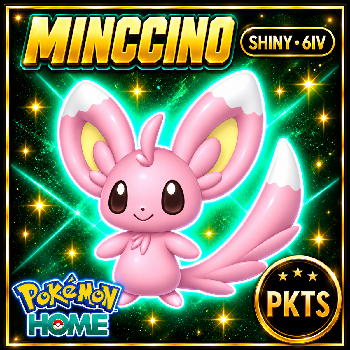 Shiny Minccino Pokémon HOME 6IV Competitive Battle Ready - Image 1