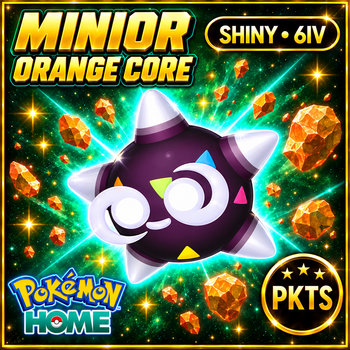 Shiny Minior Orange Core Pokémon HOME 6IV Competitive Battle Ready - Image 1