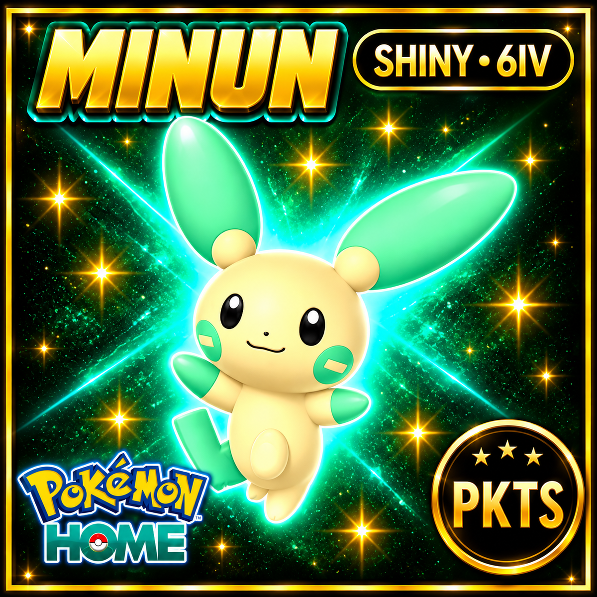 Shiny Minun Pokémon HOME 6IV Competitive Battle Ready - Image 1