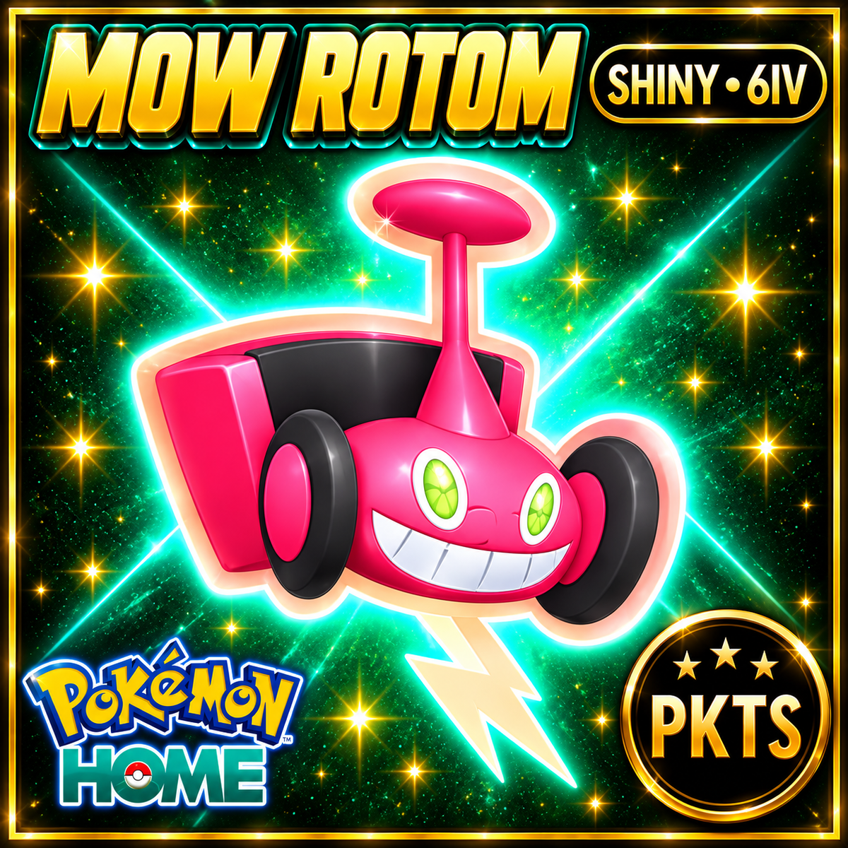 Shiny Mow Rotom Pokémon HOME 6IV Competitive Battle Ready - Image 1