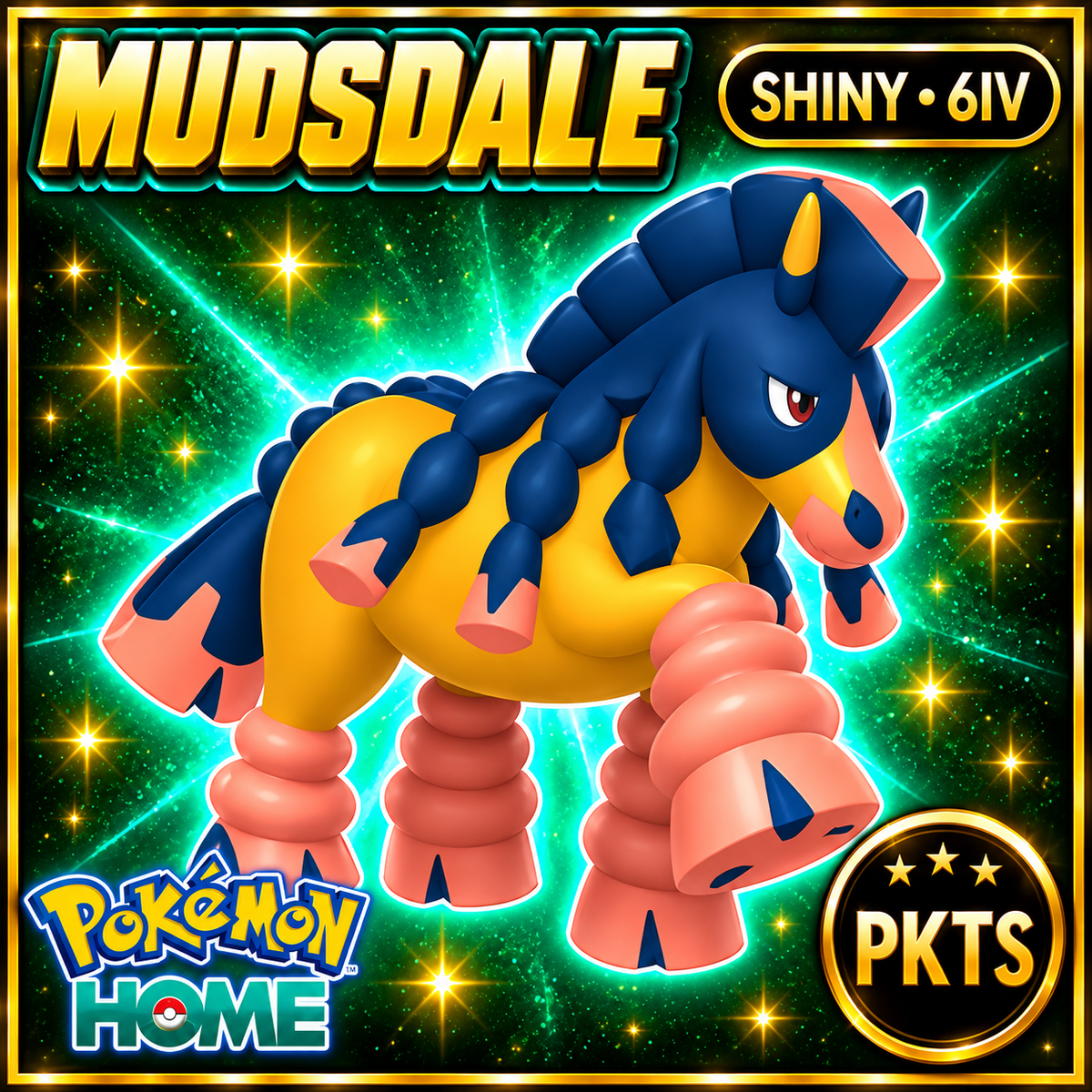 Shiny Mudsdale Pokémon HOME 6IV Competitive Battle Ready - Image 1