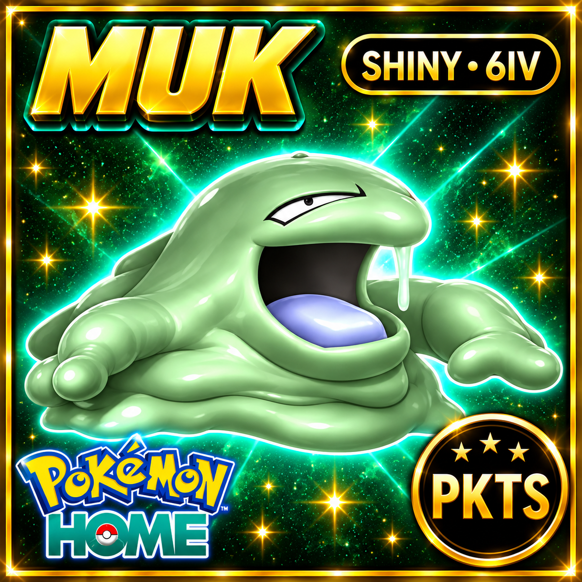 Shiny Muk Pokémon HOME 6IV Competitive Battle Ready - Image 1