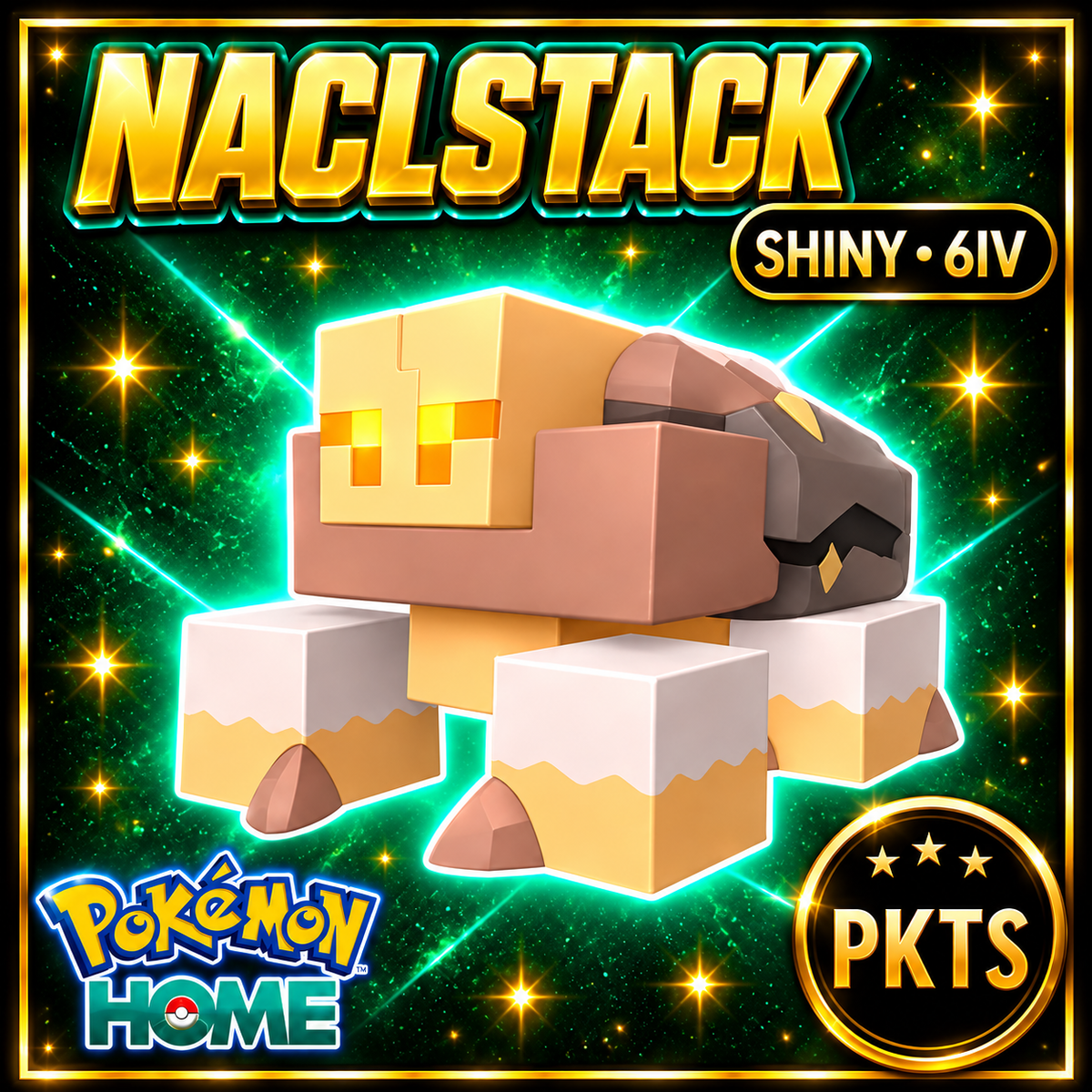 Shiny Naclstack Pokémon HOME 6IV Competitive Battle Ready - Image 1