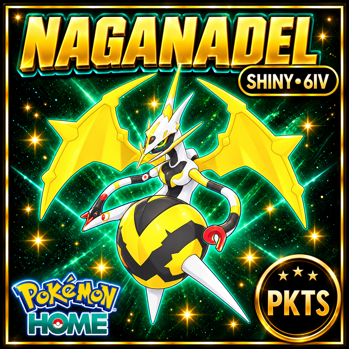 Shiny NAGANADEL Pokémon HOME 6IV Competitive Battle Ready - Image 1