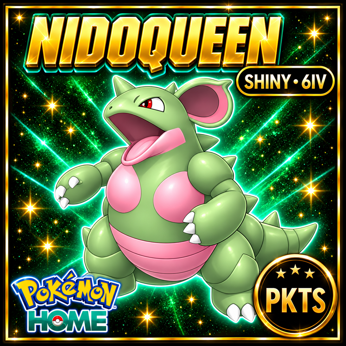Shiny Nidoqueen Pokémon HOME 6IV Competitive Battle Ready - Image 1
