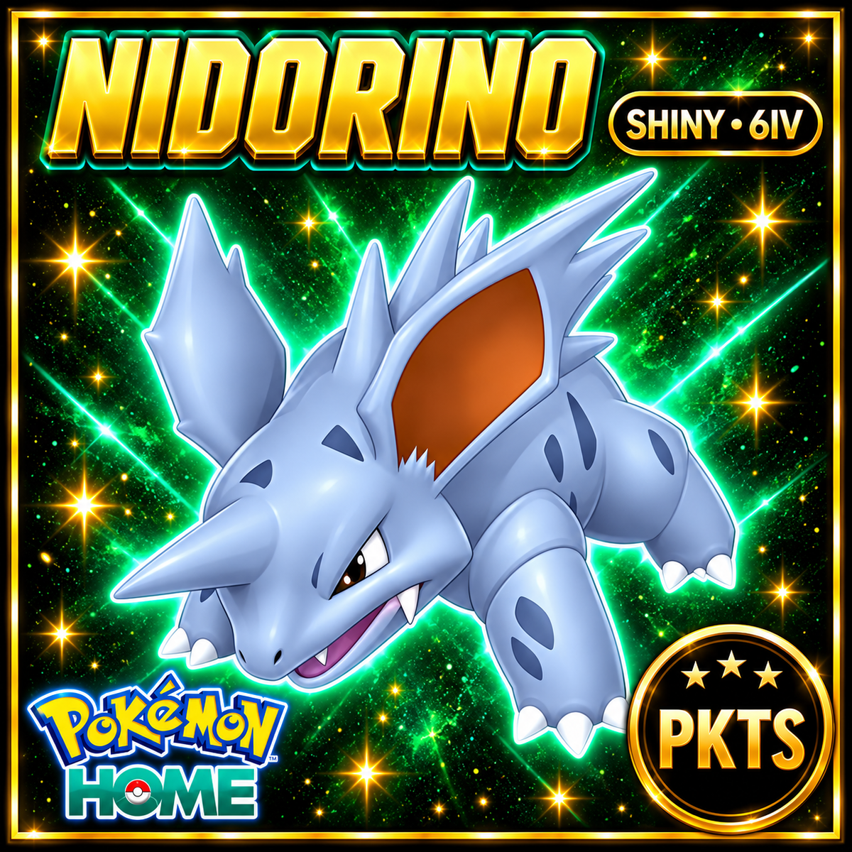 Shiny Nidorino Pokémon HOME 6IV Competitive Battle Ready - Image 1