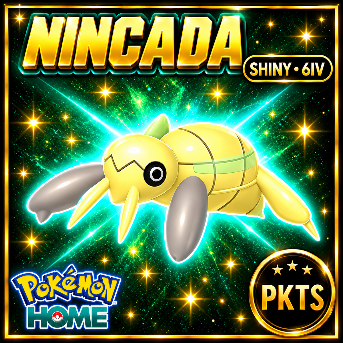 Shiny Nincada Pokémon HOME 6IV Competitive Battle Ready - Image 1