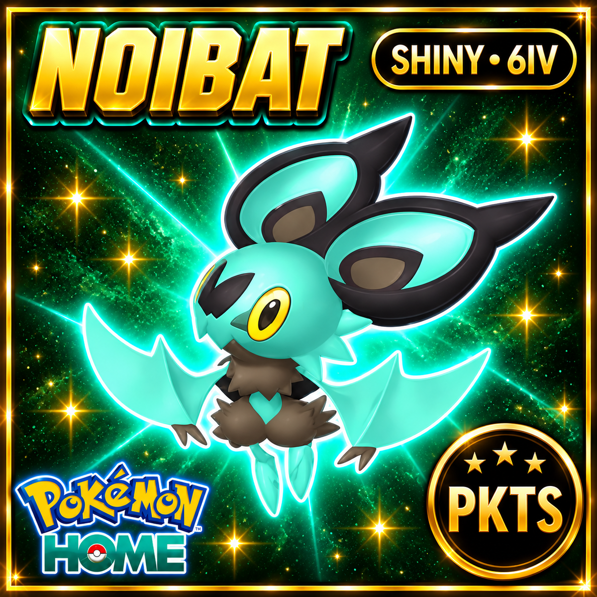 Shiny Noibat Pokémon HOME 6IV Competitive Battle Ready - Image 1