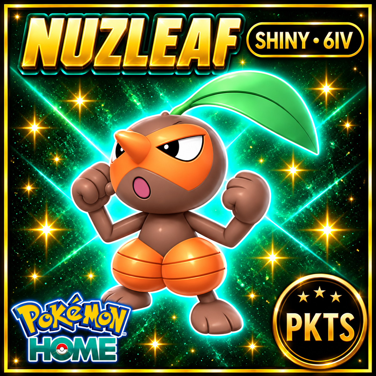 Shiny Nuzleaf Pokémon HOME 6IV Competitive Battle Ready - Image 1