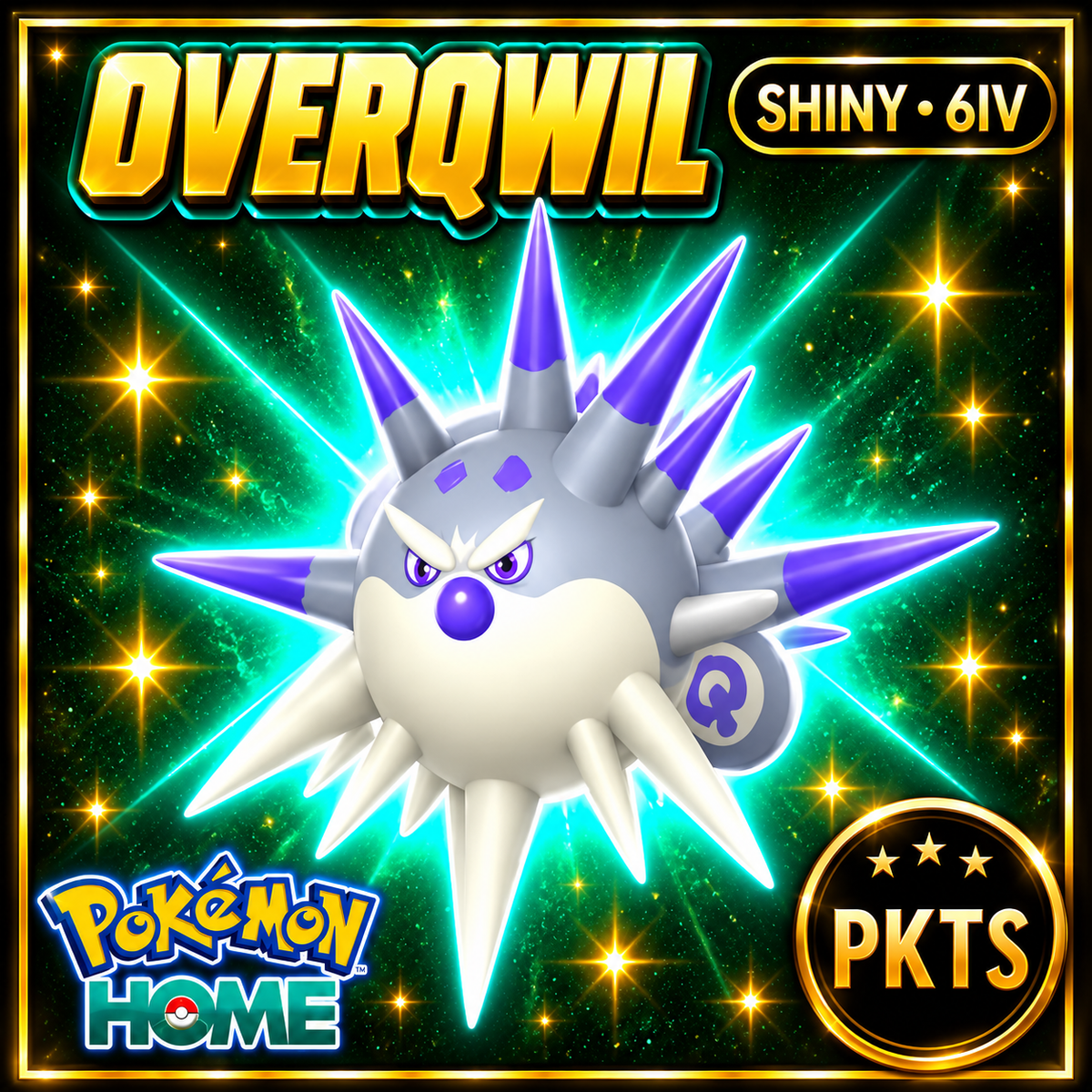Shiny Overqwil Pokémon HOME 6IV Competitive Battle Ready - Image 1