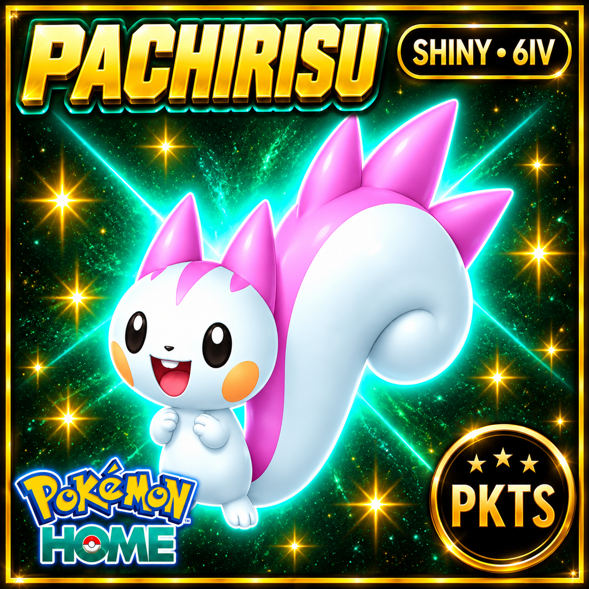 Shiny Pachirisu Pokémon HOME 6IV Competitive Battle Ready - Image 1