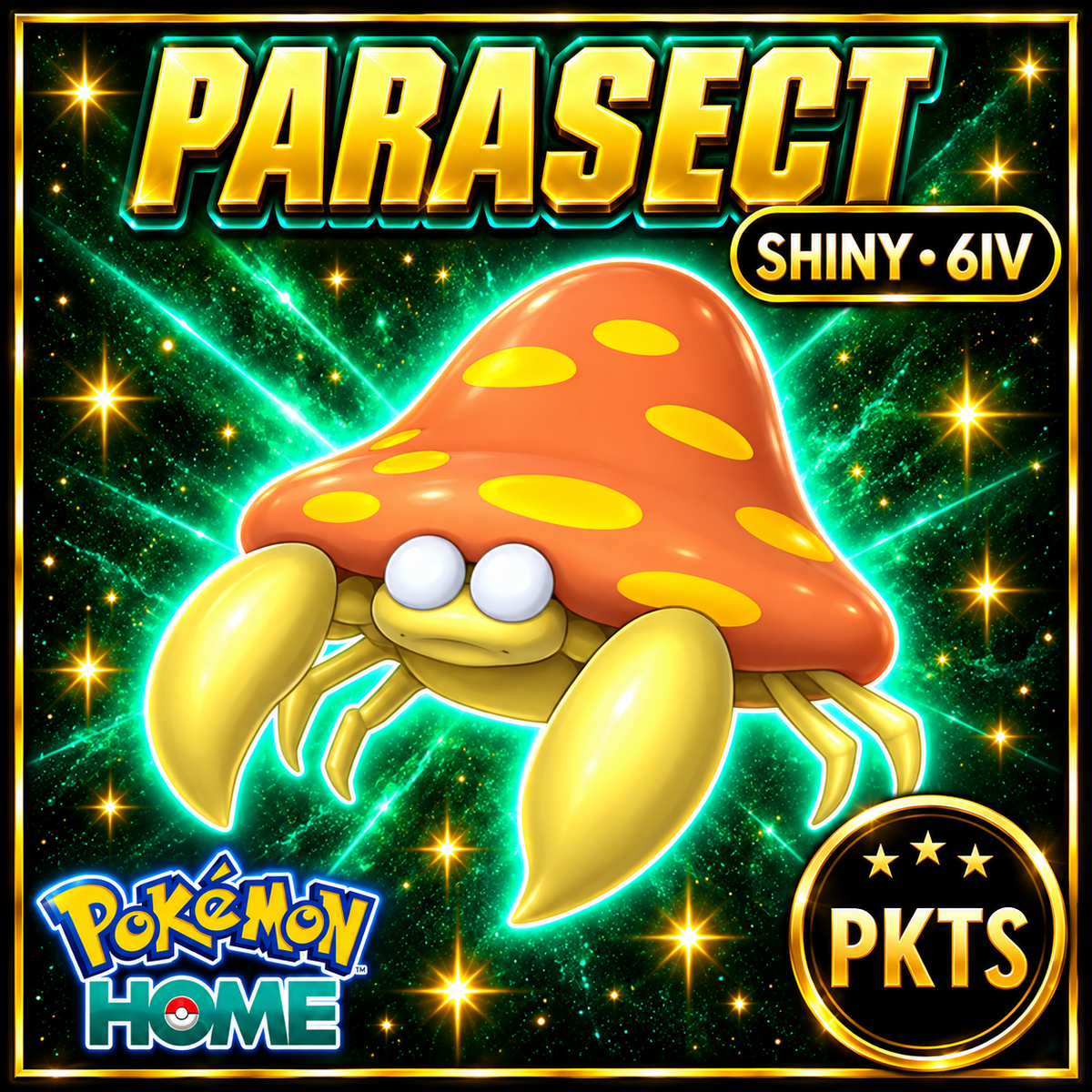 Shiny Parasect Pokémon HOME 6IV Competitive Battle Ready - Image 1