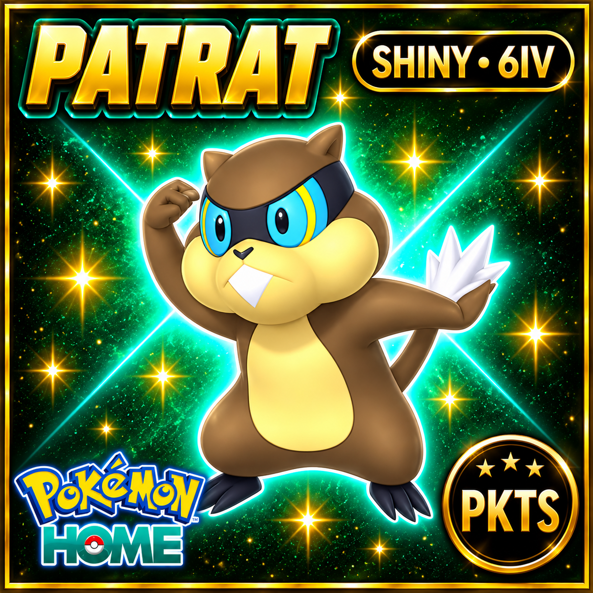 Shiny Patrat Pokémon HOME 6IV Competitive Battle Ready - Image 1