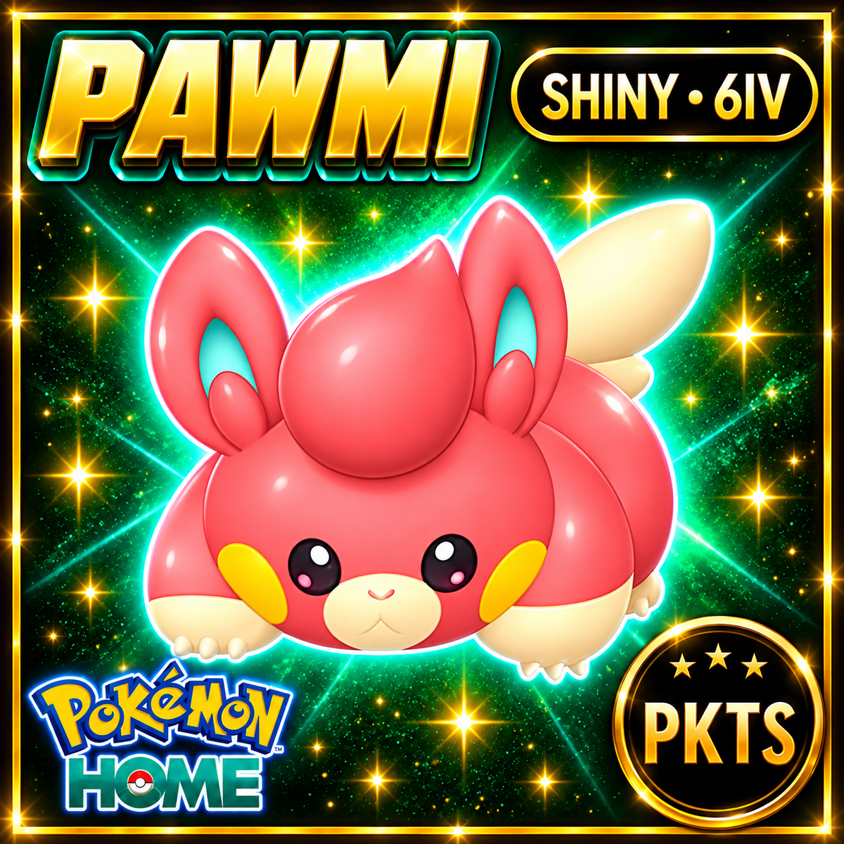 Shiny Pawmi Pokémon HOME 6IV Competitive Battle Ready - Image 1