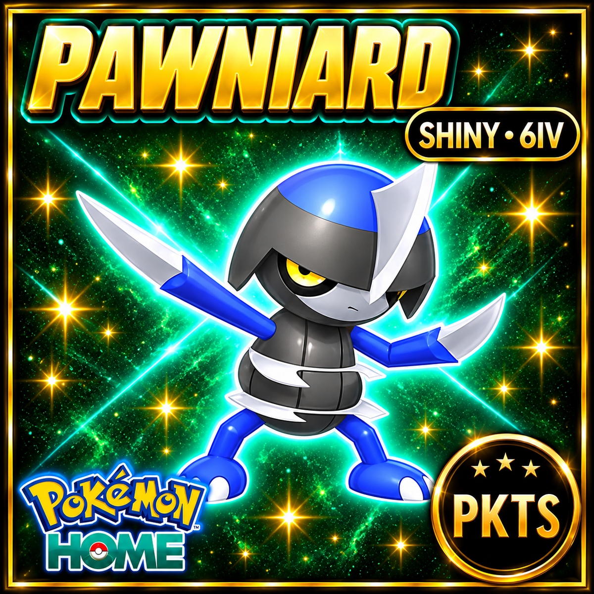 Shiny Pawniard Pokémon HOME 6IV Competitive Battle Ready - Image 1