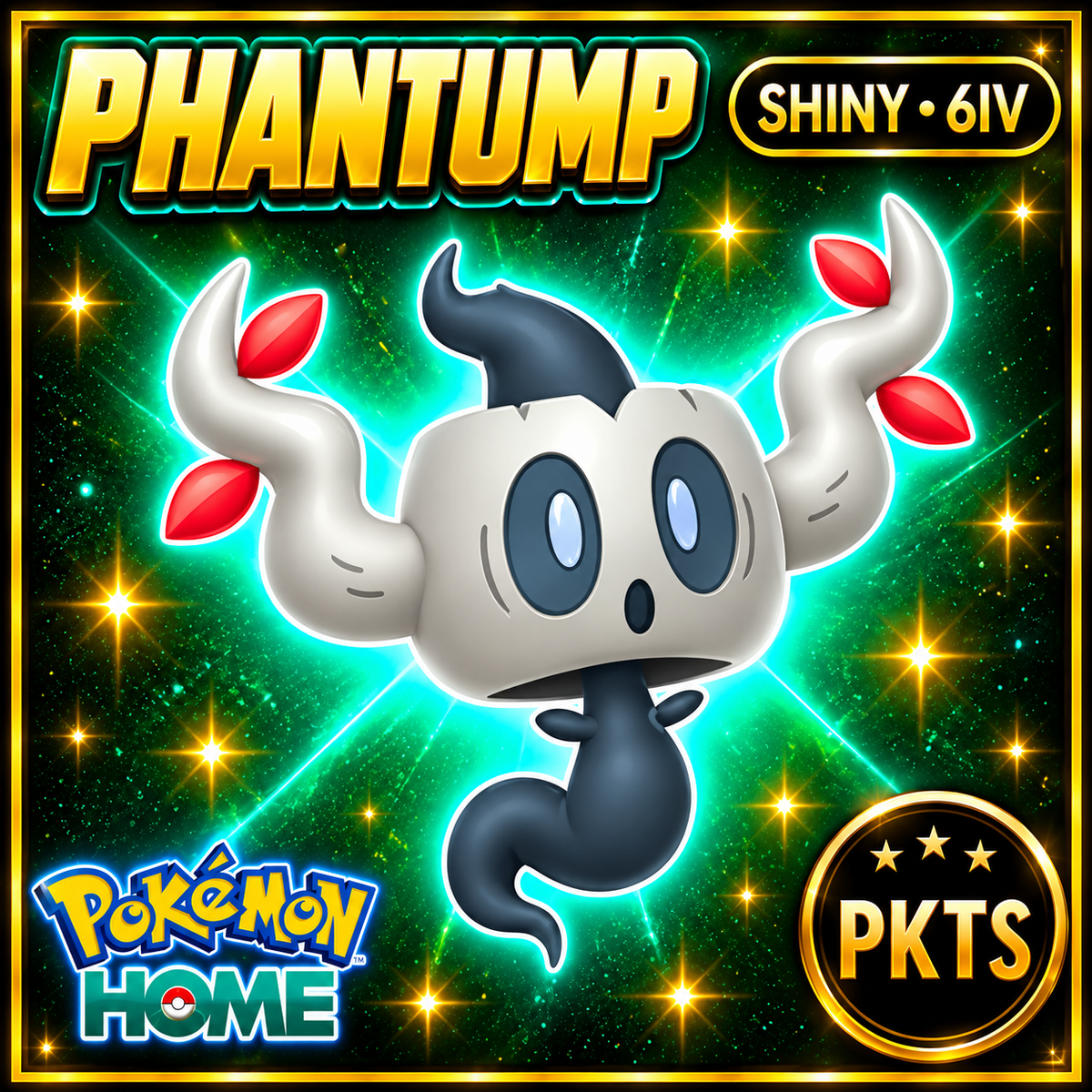 Shiny Phantump Pokémon HOME 6IV Competitive Battle Ready - Image 1