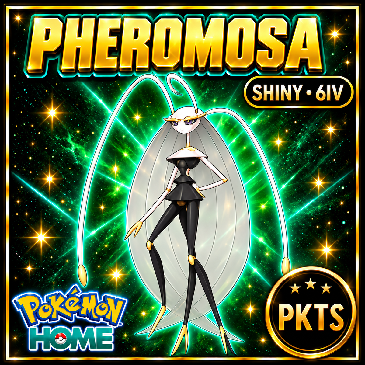 Shiny PHEROMOSA Pokémon HOME 6IV Competitive Battle Ready - Image 1