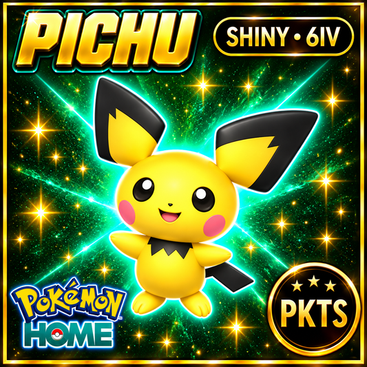 Shiny Pichu Pokémon Sword Shield 6IV PKTS Image 1