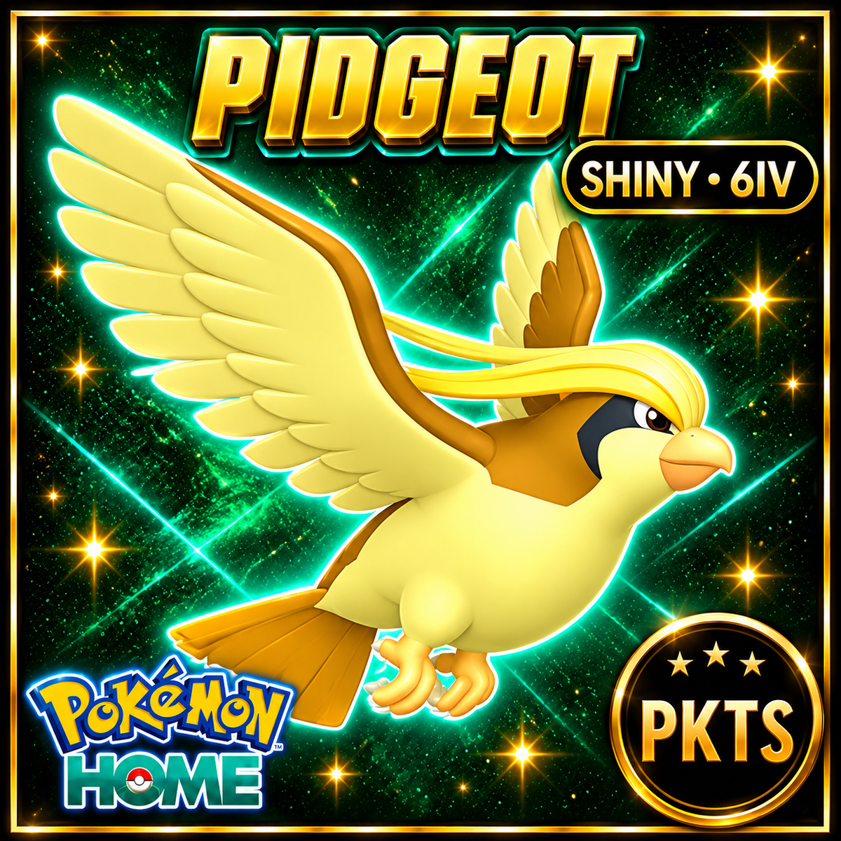 Shiny Pidgeot Pokémon HOME 6IV Competitive Battle Ready - Image 1