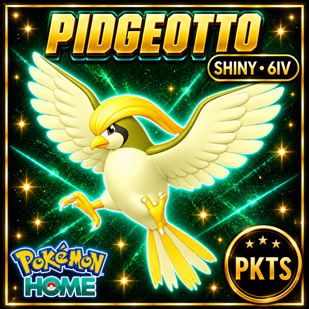 Shiny Pidgeotto Pokémon HOME 6IV Competitive Battle Ready - Image 1