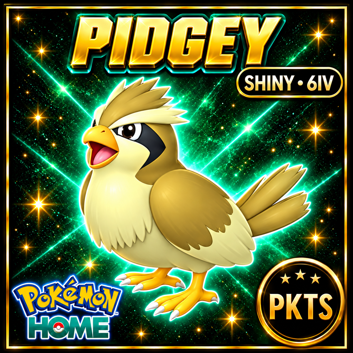 Shiny Pidgey Pokémon HOME 6IV Competitive Battle Ready - Image 1