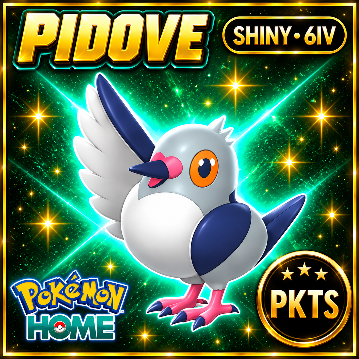 Shiny Pidove Pokémon HOME 6IV Competitive Battle Ready - Image 1