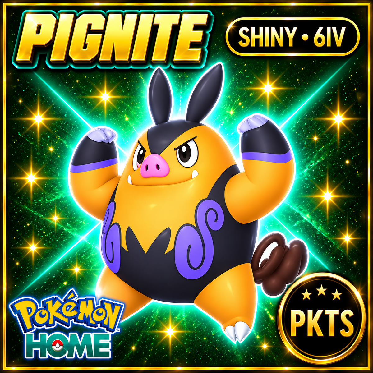 Shiny Pignite Pokémon HOME 6IV Competitive Battle Ready - Image 1
