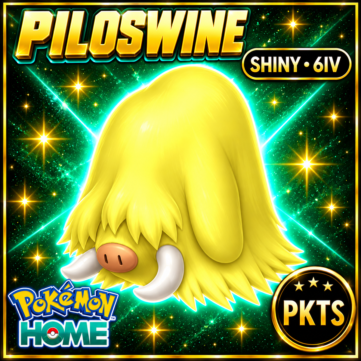 Shiny Piloswine Pokémon HOME 6IV Competitive Battle Ready - Image 1
