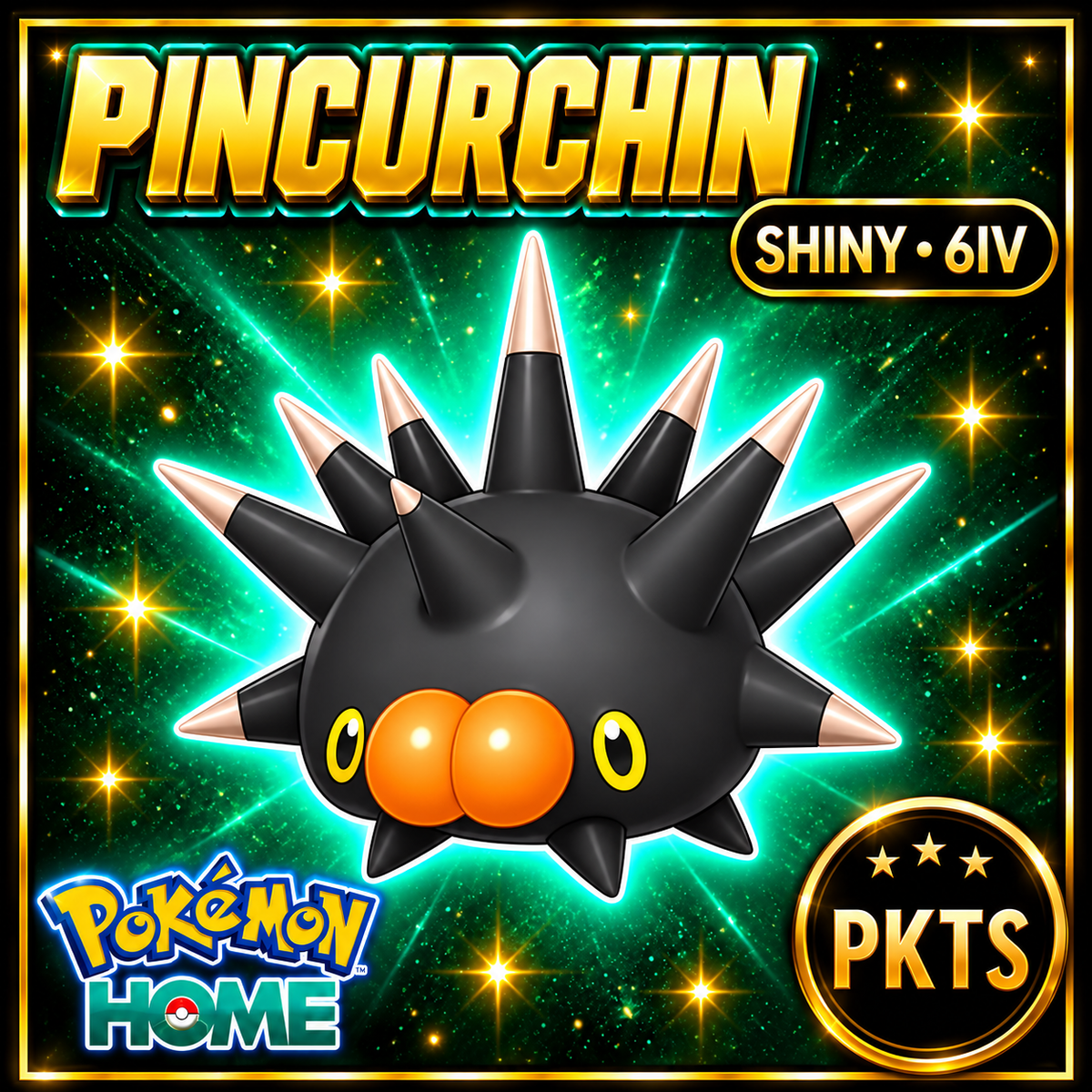 Shiny Pincurchin Pokémon HOME 6IV Competitive Battle Ready - Image 1