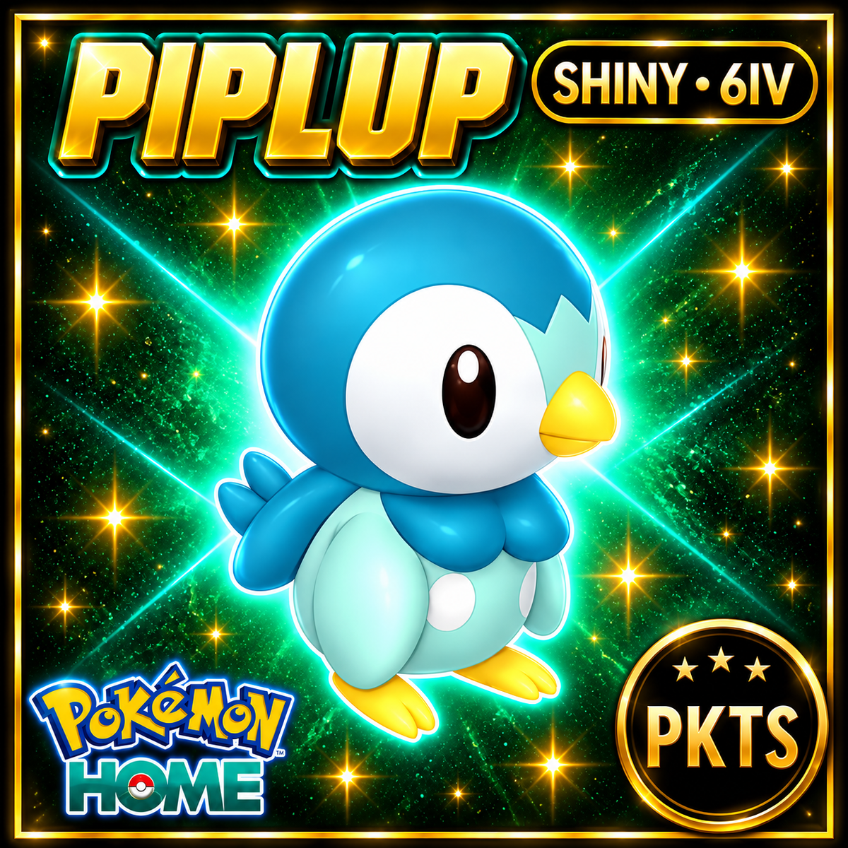 Shiny Piplup Pokémon HOME 6IV Competitive Battle Ready - Image 1