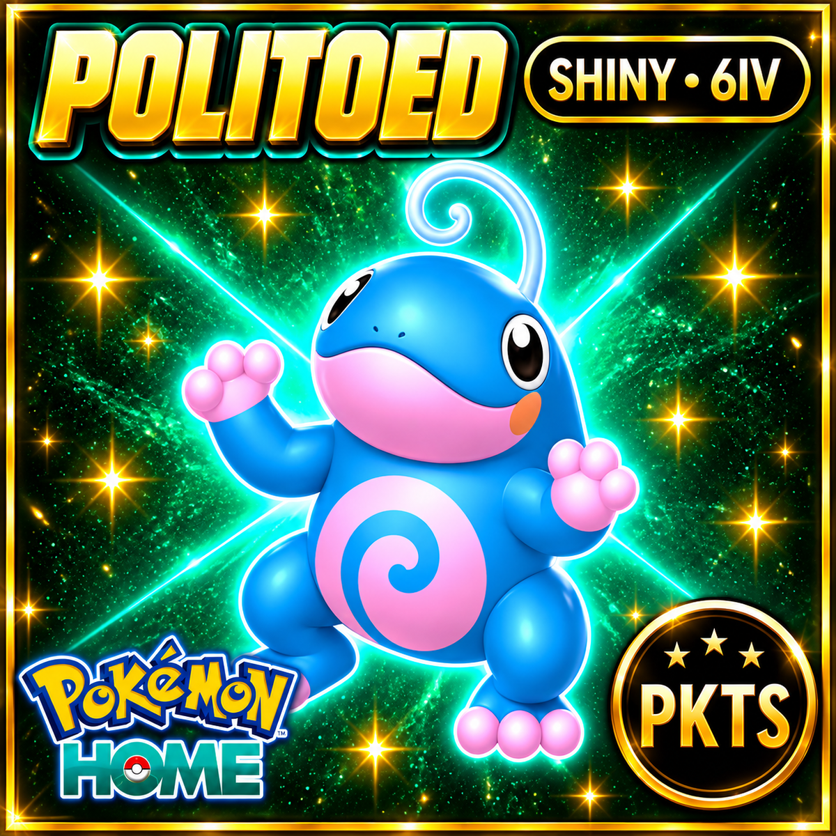 Shiny Politoed Pokémon HOME 6IV Competitive Battle Ready - Image 1
