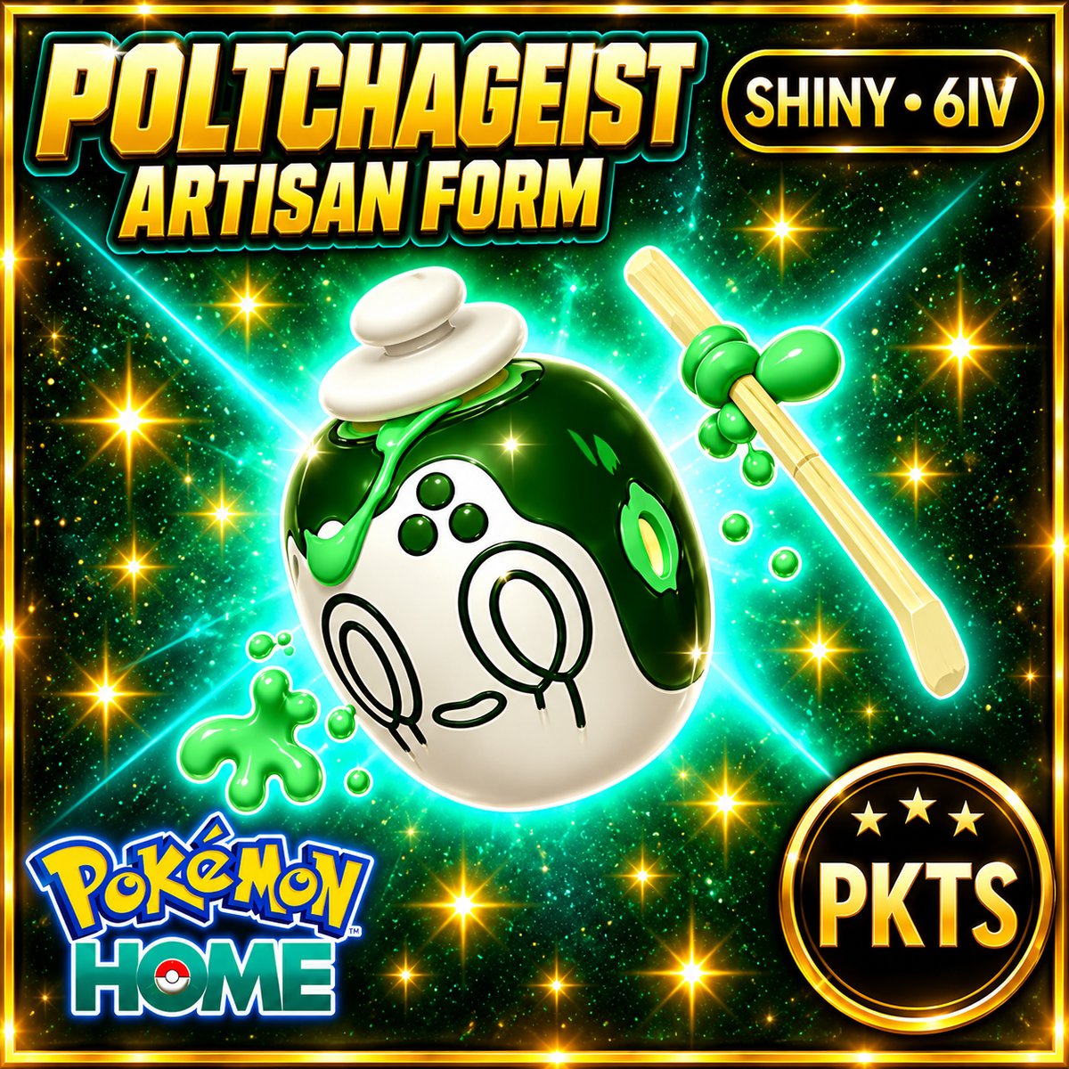 Shiny Poltchageist Artisan Form Pokémon HOME 6IV Competitive Battle Ready - Image 1