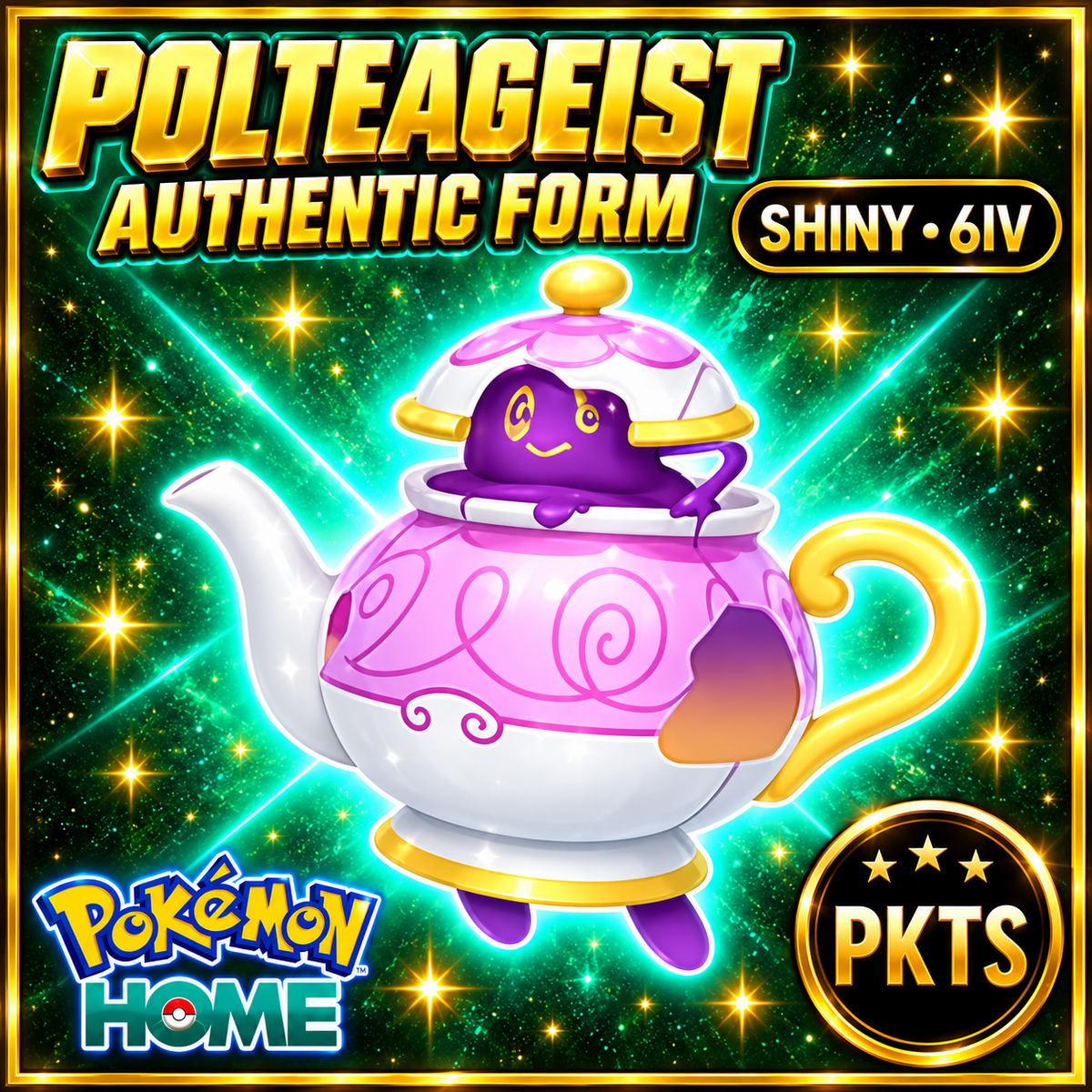 Shiny Polteageist Authentic Form Pokémon HOME 6IV Competitive Battle Ready - Image 1