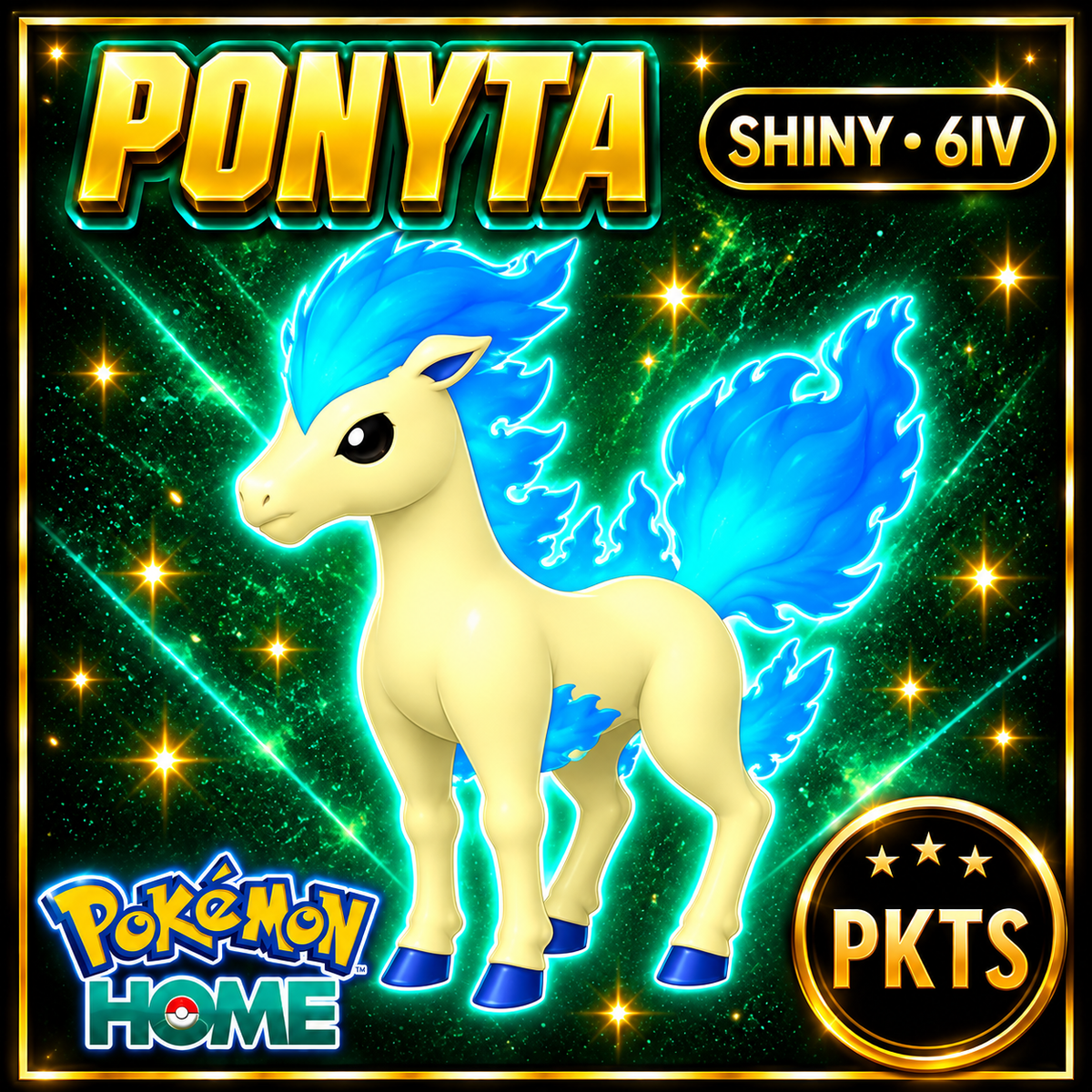 Shiny Ponyta Pokémon HOME 6IV Competitive Battle Ready - Image 1