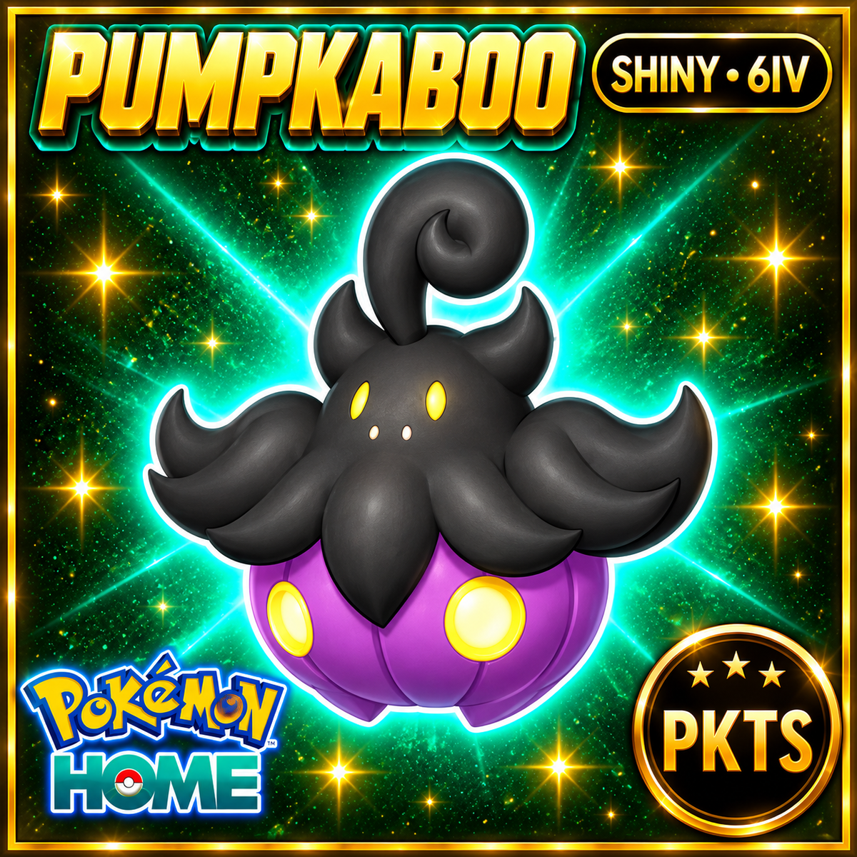 Shiny Pumpkaboo Pokémon HOME 6IV Competitive Battle Ready - Image 1