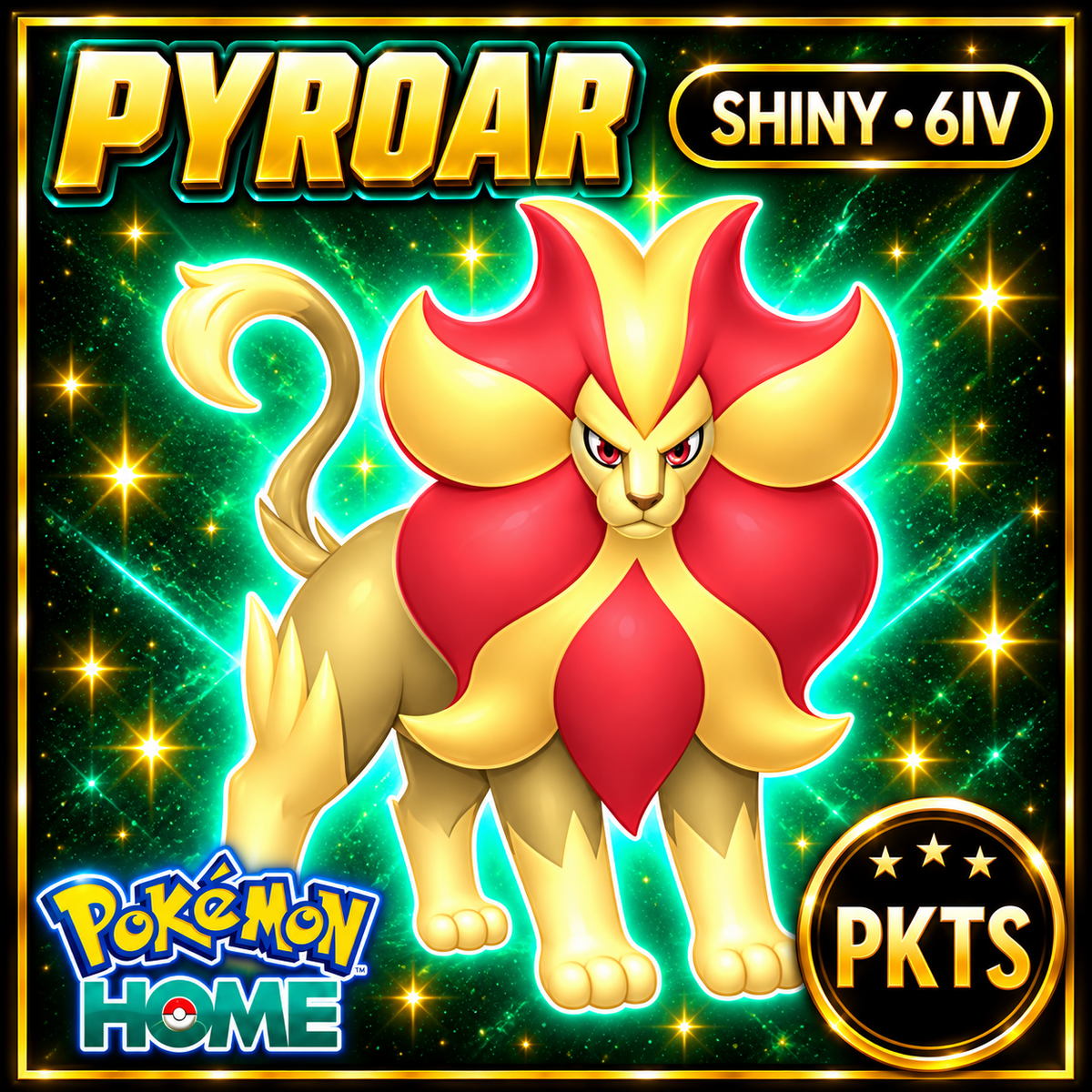 Shiny Pyroar Pokémon HOME 6IV Competitive Battle Ready - Image 1