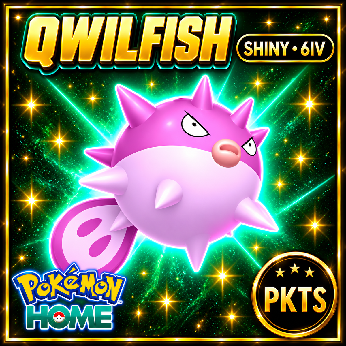 Shiny Qwilfish Pokémon HOME 6IV Competitive Battle Ready - Image 1
