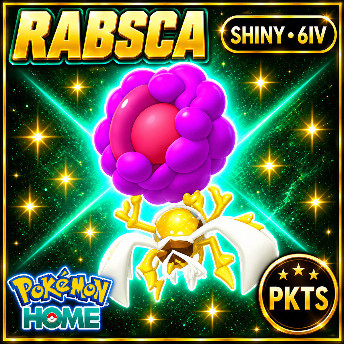 Shiny Rabsca Pokémon HOME 6IV Competitive Battle Ready - Image 1