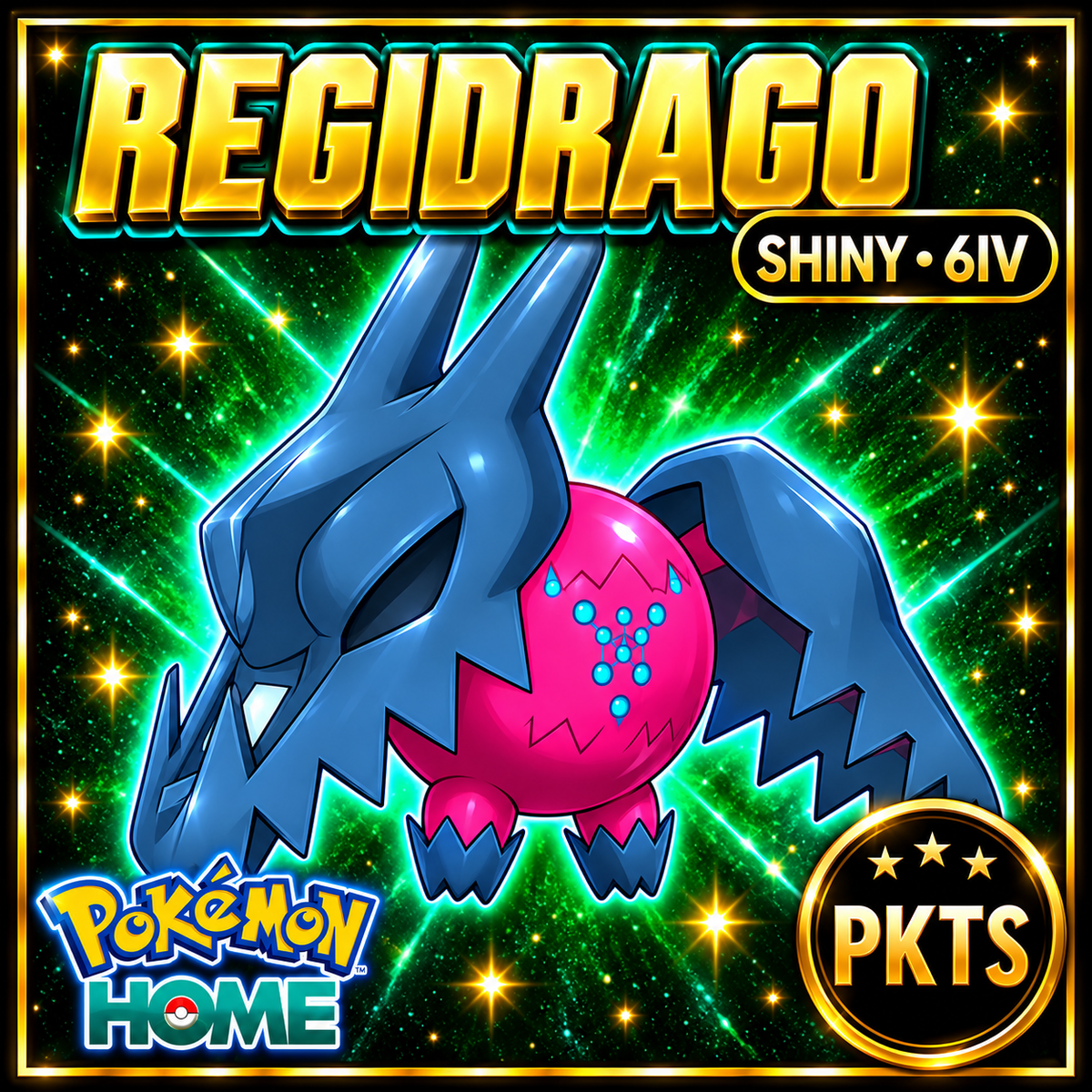 Shiny Regidrago Pokémon HOME 6IV Competitive Battle Ready - Image 1
